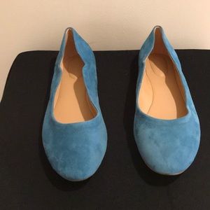 Light blue Suede Flat Shoe